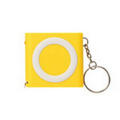 Yellow Light Up Keychain with Tape Measure